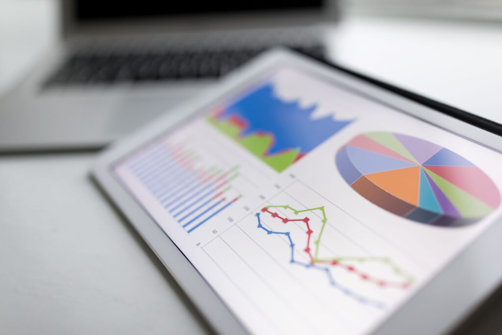 A blurry image of several graphs