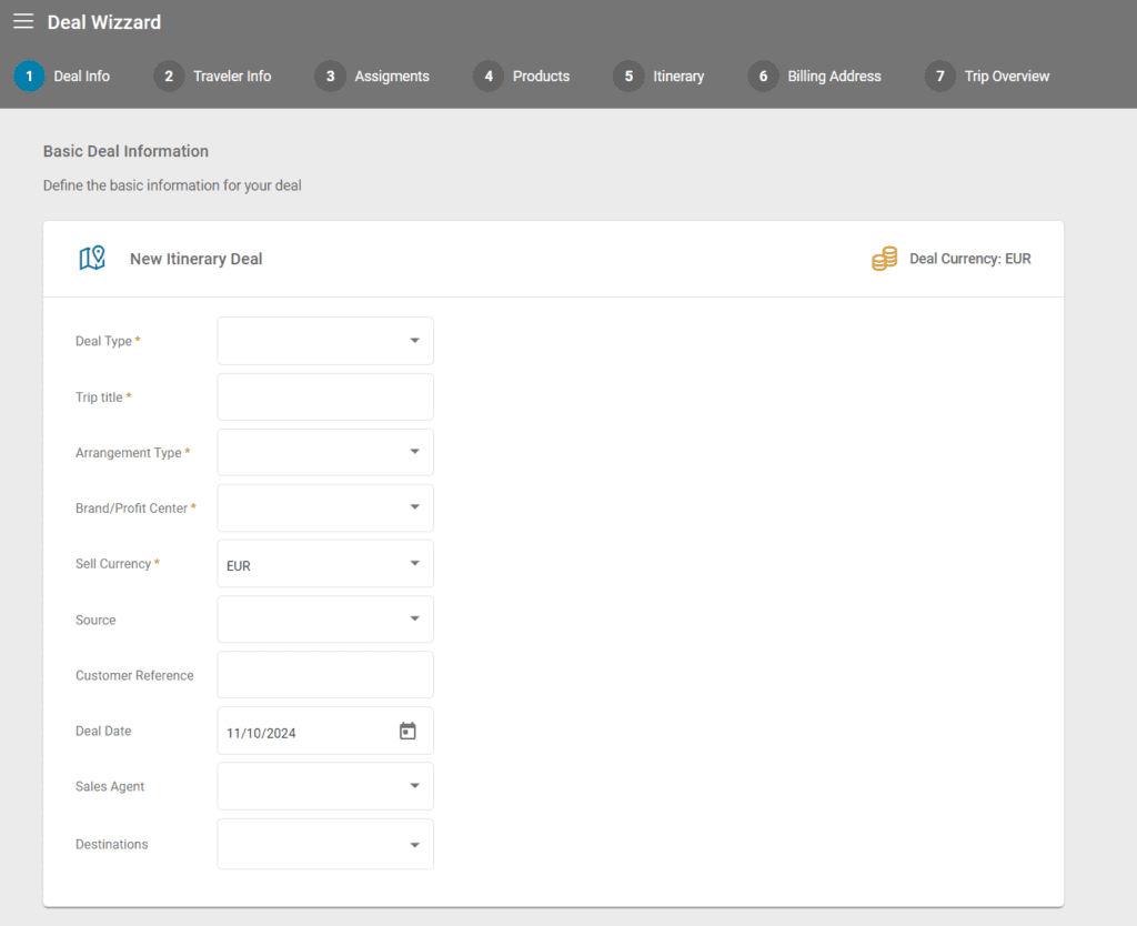 A screenshot showing the itinerary deal information with the multicurrency features