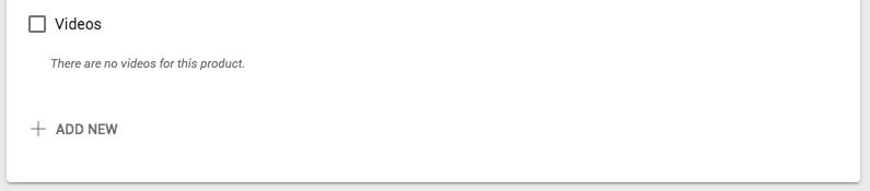 A screenshot showing the Videos section of a product