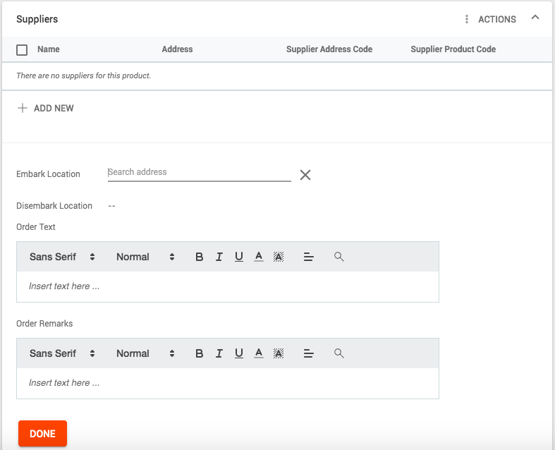 A screenshot showing the suppliers tab of a product and how to edit it