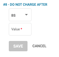 A screenshot showing the settings for the price rule 8 do not charge after