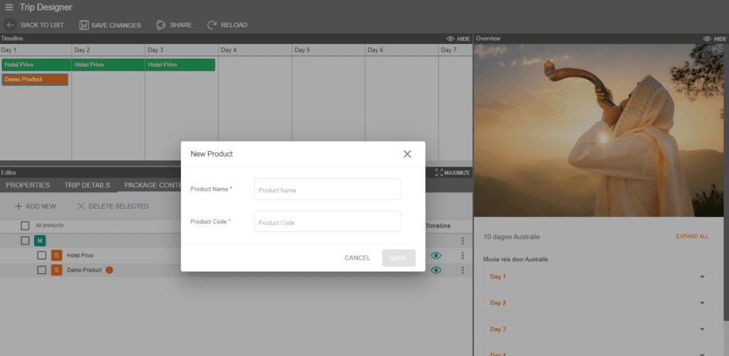 A screenshot showing how to add a new product