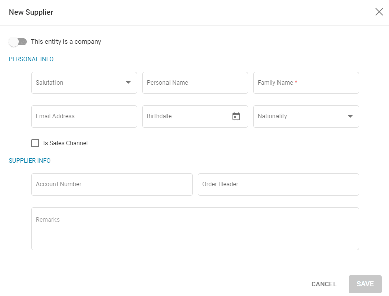 A screenshot showing the new supplier window in case they are a person