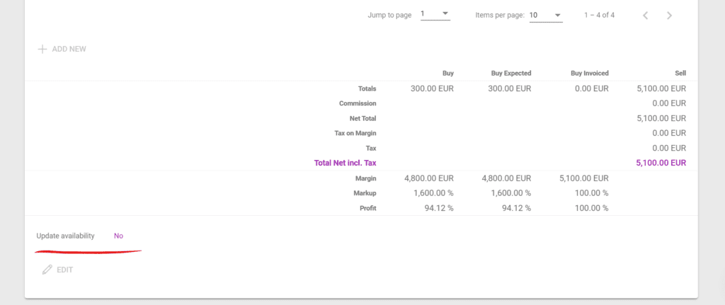 Screenshot of the new Update availability checkbox available in our system