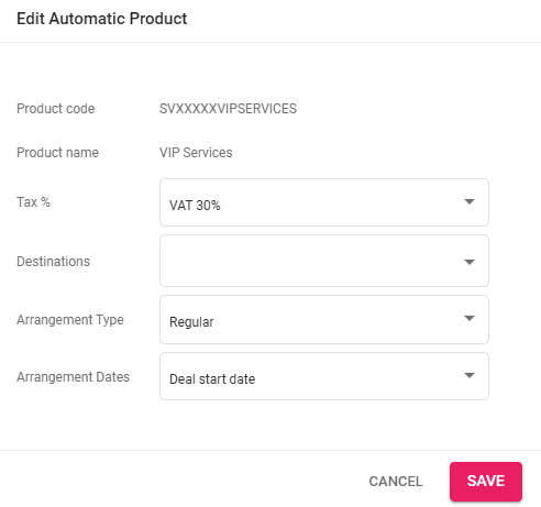 Screenshot with Automatic Product details