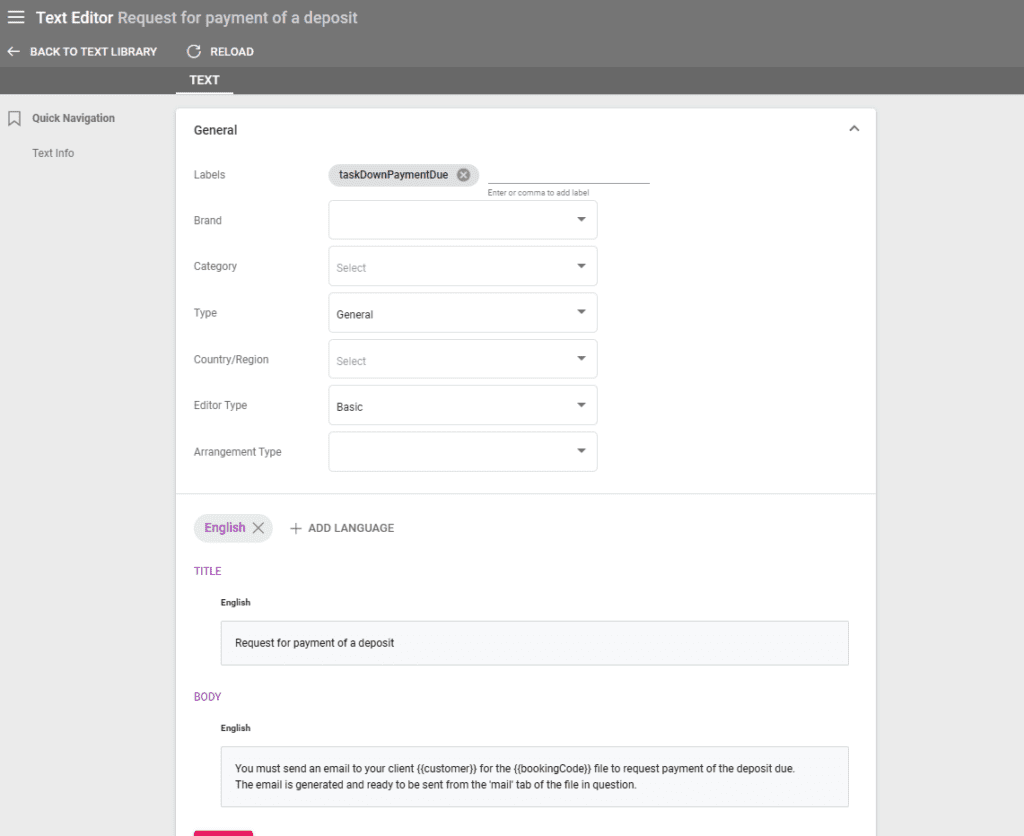A screenshot showing the new selection for Arrangement Types